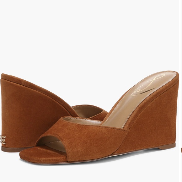 Sam Edelman Brown Suede Wedge Sandals - Picture 2 of 10